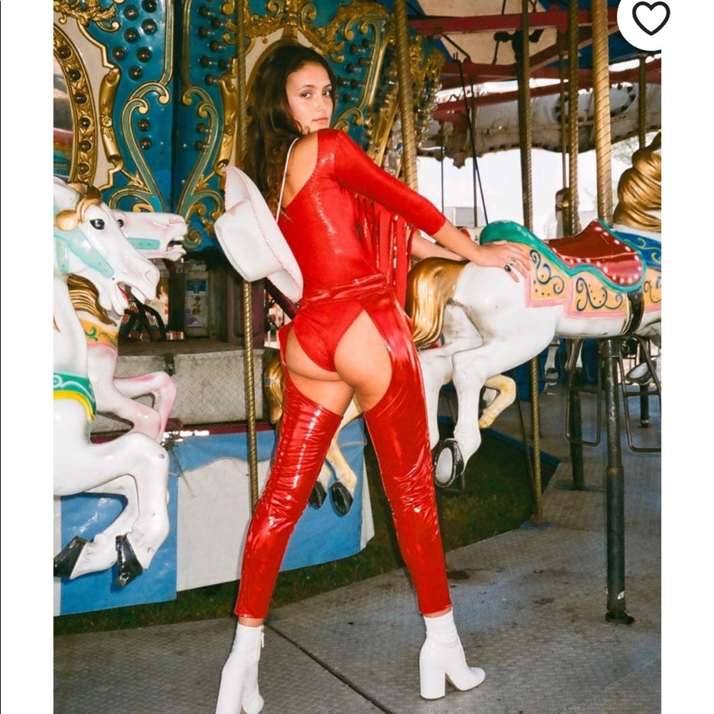 Red PVC Vinyl Chaps